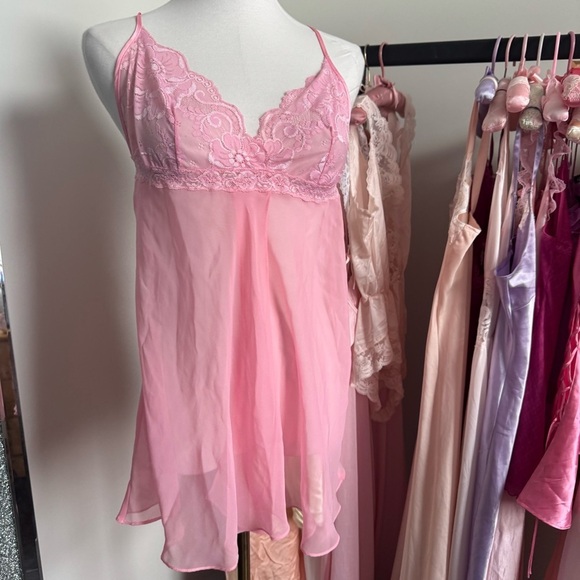 Elegant coquette la Senza Pink Lace Chemise M - Picture 3 of 5